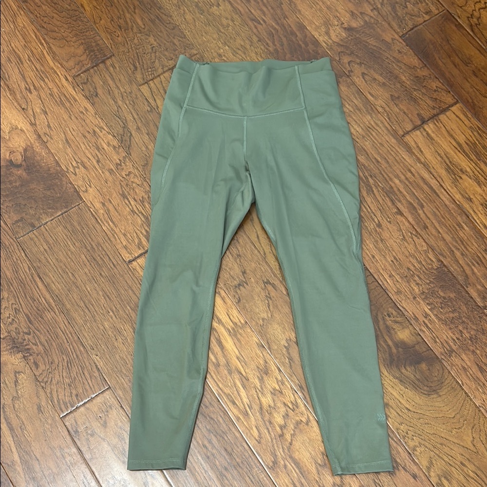 Athleta Green High-Waisted Leggings